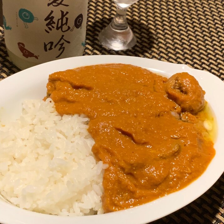 ローストチキンで時短、バターチキンカレー